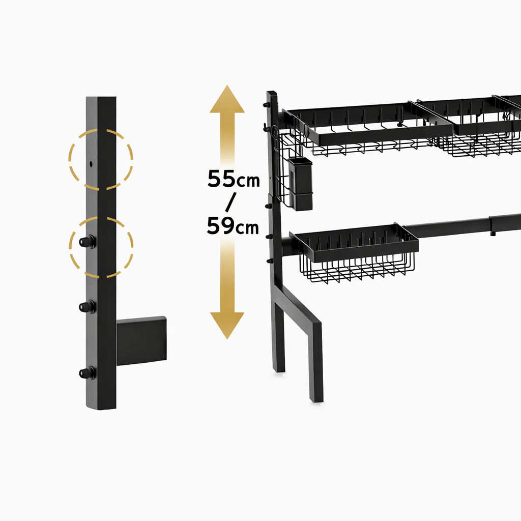 System oszczędzania miejsca nad zlewem – premium organizer kuchenny 2-poziomowy