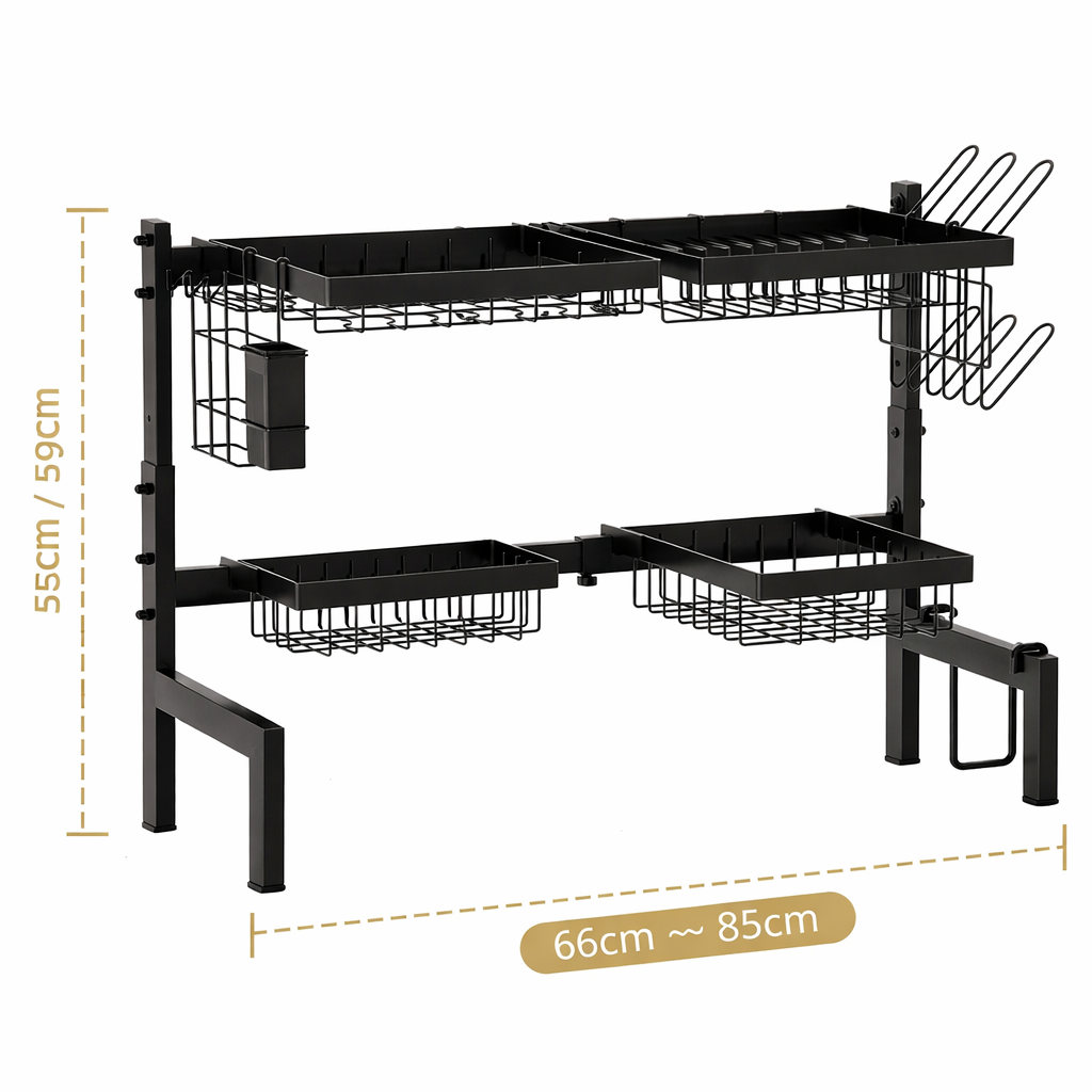System oszczędzania miejsca nad zlewem – premium organizer kuchenny 2-poziomowy